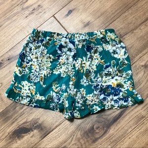 Lined Rayon Ruffle Shorts